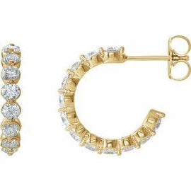 1 3/8 CTW Diamond Hoop Earrings