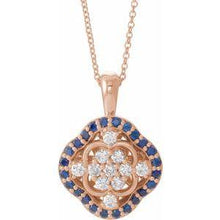 Load image into Gallery viewer, Blue Sapphire &amp; 1/3 CTW Diamond 16-18&quot; Necklace

