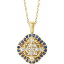 Load image into Gallery viewer, Blue Sapphire &amp; 1/3 CTW Diamond 16-18&quot; Necklace
