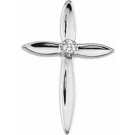 .02 CTW Diamond Cross Lapel Pin
