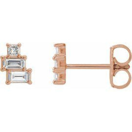 1/4 CTW Diamond Geometric Cluster Earrings