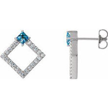 Load image into Gallery viewer, Chatham® Lab-Created Alexandrite &amp; 1/3 CTW Diamond Earrings
