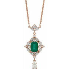 Load image into Gallery viewer, Emerald &amp; 1 1/4 CTW Diamond 16&quot; Necklace
