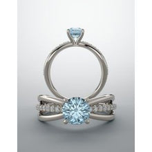 Load image into Gallery viewer, Aquamarine &amp; 1/6 CTW Diamond Ring
