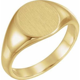 12.5x10.5 mm Oval Signet Ring