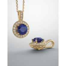 Load image into Gallery viewer, Blue Sapphire &amp; 1/5 CTW Diamond Pendant
