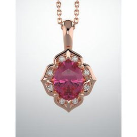 Morganite & .07 CTW Diamond Pendant