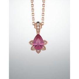Pink Tourmaline & .03 CTW Diamond Pendant