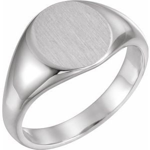 12.5x10.5 mm Oval Signet Ring