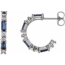 Load image into Gallery viewer, Blue Sapphire &amp; 1/2 CTW Diamond Earrings
