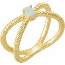 Load image into Gallery viewer, 8x6 mm Opal Criss-Cross Rope Ring
