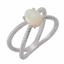 Load image into Gallery viewer, 8x6 mm Opal Criss-Cross Rope Ring
