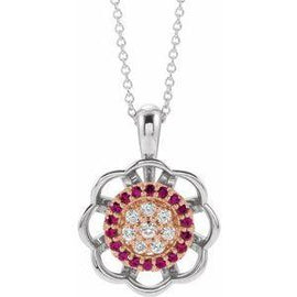 Ruby & 1/6 CTW Diamond Pendant
