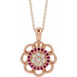 Ruby & 1/6 CTW Diamond Pendant