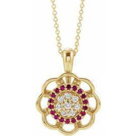 Ruby & 1/6 CTW Diamond Pendant