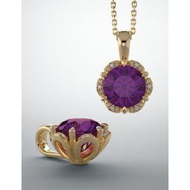 Amethyst & .05 CTW Diamond Pendant