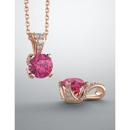 Baby Pink Topaz & 1/10 CTW Diamond Pendant