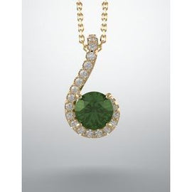 Emerald & 1/6 CTW Diamond Pendant