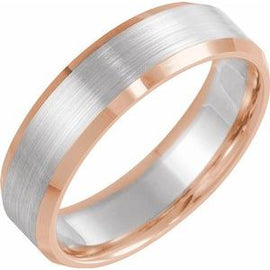 6 mm Beveled-Edge Band with Satin Finish