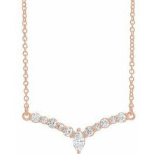 Load image into Gallery viewer, 1/3 CTW Diamond 16&quot; &quot;V&quot; Necklace
