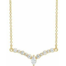 Load image into Gallery viewer, 1/3 CTW Diamond 16&quot; &quot;V&quot; Necklace
