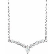 Load image into Gallery viewer, 1/3 CTW Diamond 16&quot; &quot;V&quot; Necklace
