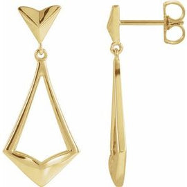 Geometric Dangle Earrings with Backs