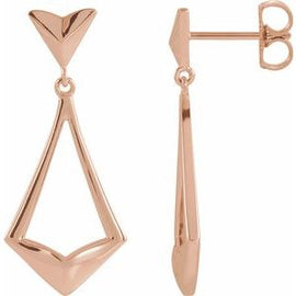 Geometric Dangle Earrings with Backs