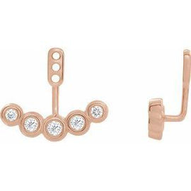 1/4 CTW Diamond Curved Front-Back Earring Jackets