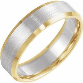 6 mm Beveled-Edge Band with Satin Finish