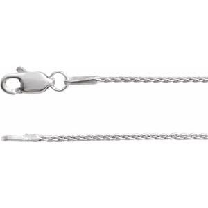 Rhodium-Plated Sterling Silver 1 mm Wheat 16