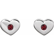 Load image into Gallery viewer, Mozambique Garnet Heart Earrings
