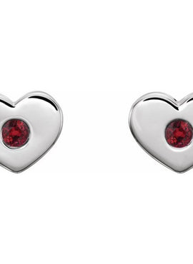 Mozambique Garnet Heart Earrings