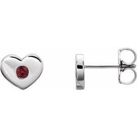 Mozambique Garnet Heart Earrings