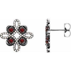 Ruby & 1/4 CTW Diamond Earrings