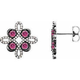 Ruby & 1/4 CTW Diamond Earrings