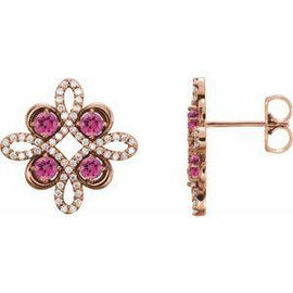 Ruby & 1/4 CTW Diamond Earrings