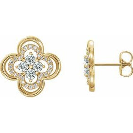 1/4 CTW Diamond Clover Earrings