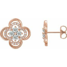 1/4 CTW Diamond Clover Earrings