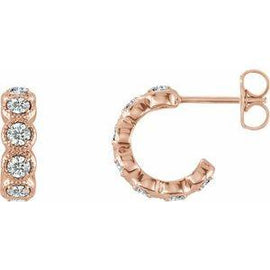 7/8 CTW Diamond Hoop Earrings