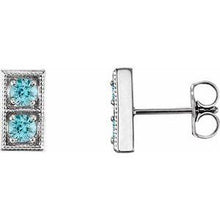 Load image into Gallery viewer, Aquamarine Two-Stone Earrings
