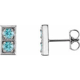 Aquamarine Two-Stone Earrings