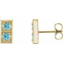 Load image into Gallery viewer, Aquamarine Two-Stone Earrings
