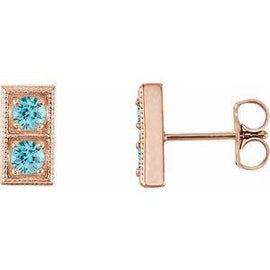 Aquamarine Two-Stone Earrings