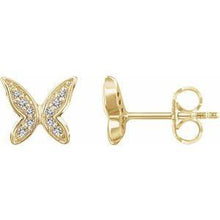 Load image into Gallery viewer, .07 CTW Diamond Butterfly Earrings
