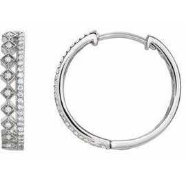 1/4 CTW Diamond Geometric Hoop Earrings