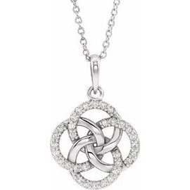 1/8 CTW Diamond Five-Fold Celtic Necklace