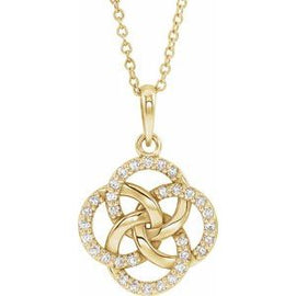 1/8 CTW Diamond Five-Fold Celtic Necklace