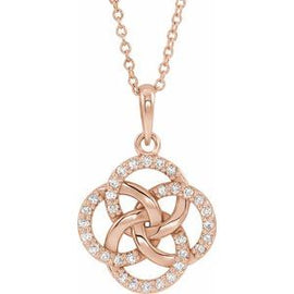 1/8 CTW Diamond Five-Fold Celtic Necklace