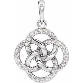 1/8 CTW Diamond Five-Fold Celtic Necklace